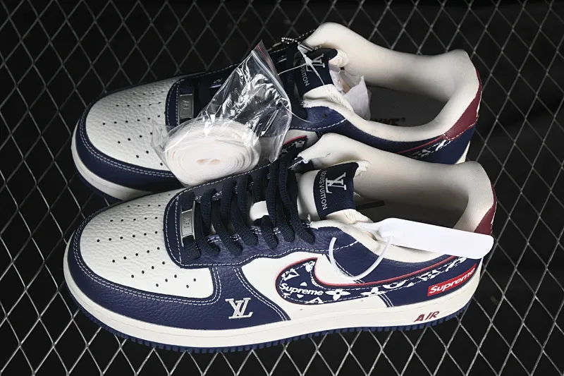 All categories Nk Air Force 1 Air Force series Nk Air Force 1 Low Air Force low top Nike Air Force 1'07 Low Sup tripartite joint white blue wine red Air Force 1 low top casual sneakers YF9511-801